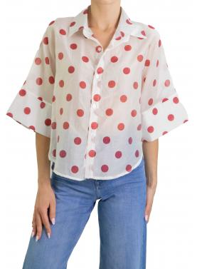 Camicia manica corta con pois